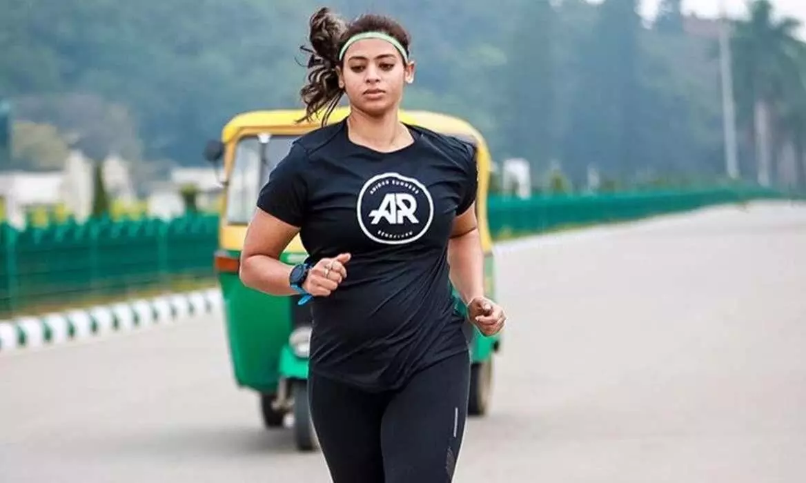 Five months pregnant, Ankita; In the 10 km race