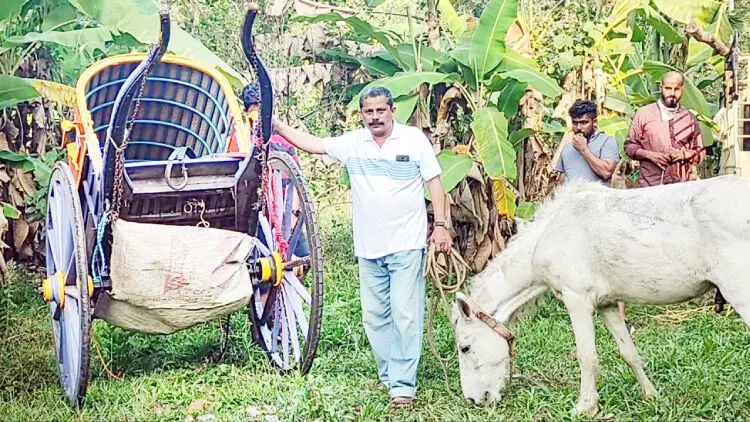 കുതിരവണ്ടിയുമായി പരിസ്ഥിതി സൗഹൃദ സവാരി​െക്കാരുങ്ങി 56കാരൻ