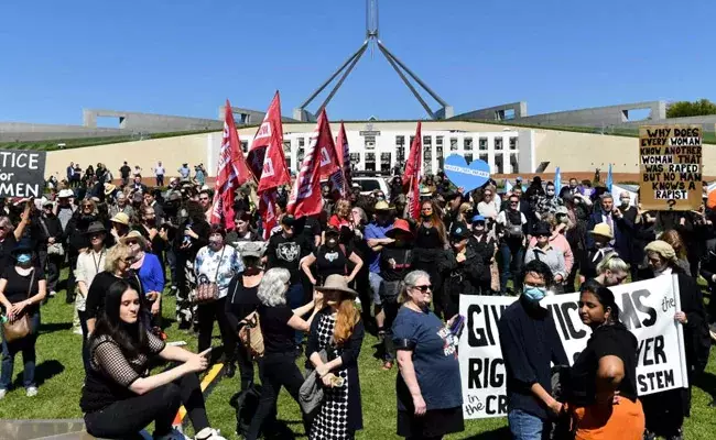 Australia Protest March against sexual abuse videos