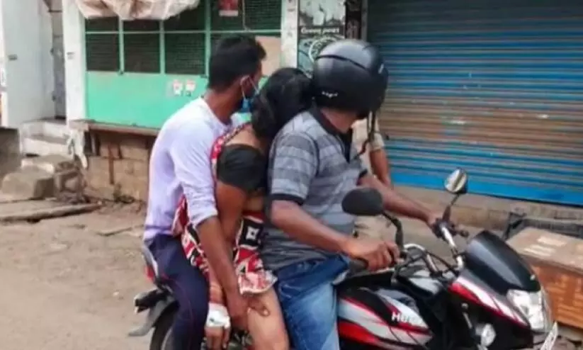 No ambulance, family forced to take womans body on bike for cremation in Andhras Srikakulam