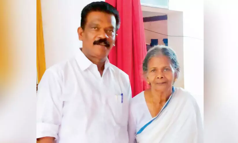 k radhakrishnan MLA with Mother