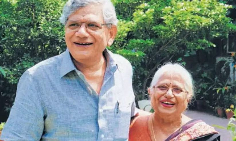 Sitaram Yechurys and Mother Kalpakam Yechury