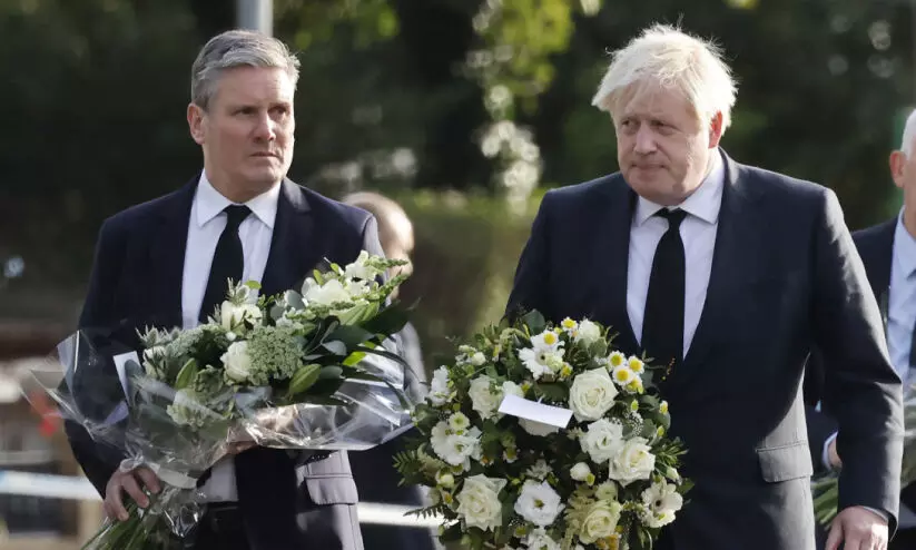 Boris Johnson Visits Church Where UK Lawmaker Was Stabbed To Death