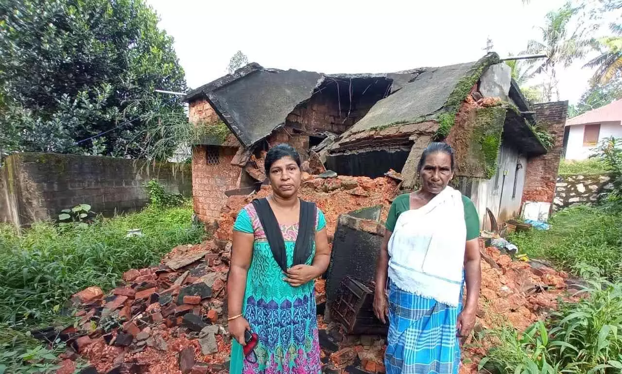 ശക്തമായ മഴയിൽ വീട് തകർന്നു