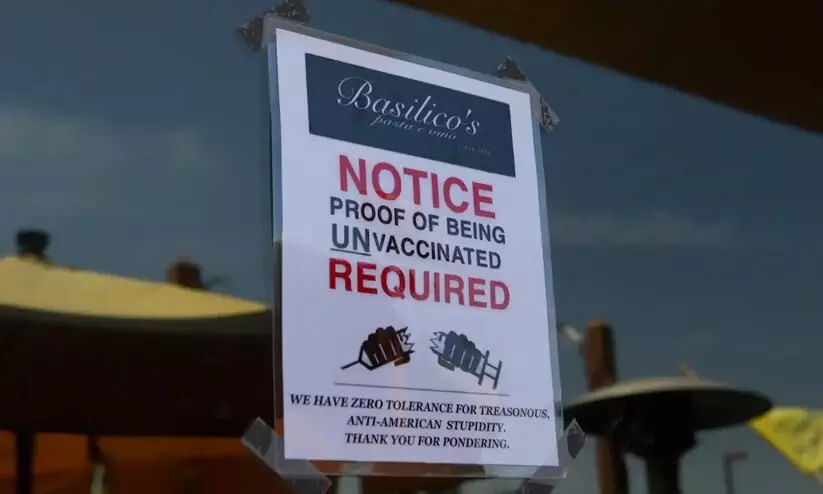 This restaurant serves only those with proof of being unvaccinated