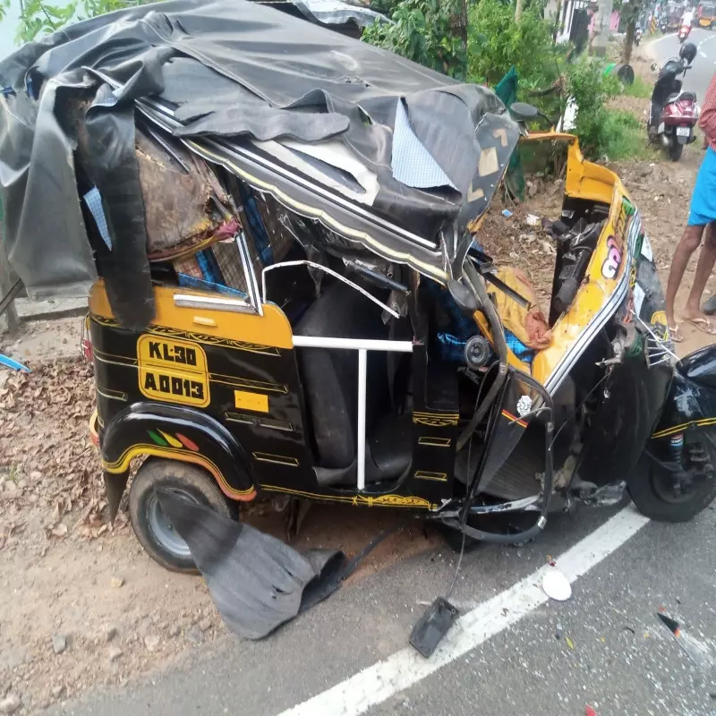 ഓട്ടോറിക്ഷ ടോറസിലിടിച്ച് മറിഞ്ഞ് രണ്ടുപേർക്ക്​ പരിക്ക്​