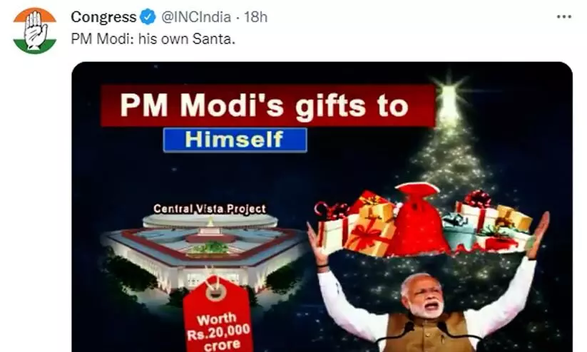 PM Modi his own Santa Congs Christmas dig at govt