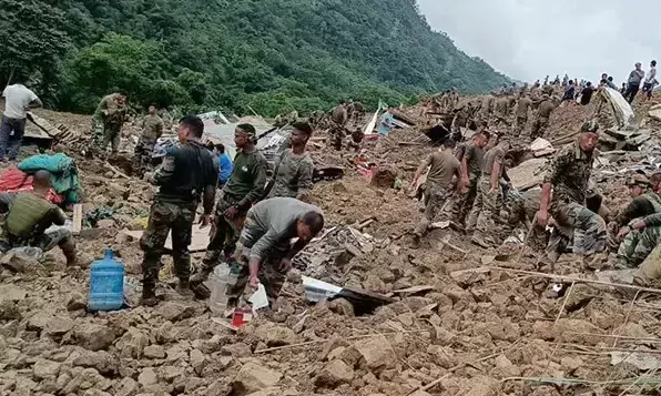 The landslide occured in Manipur