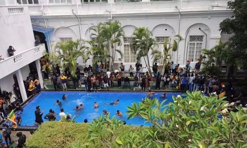 Protesters Swim In Pool