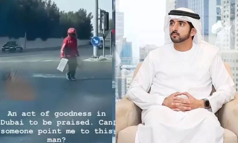 Dubai Crown Prince praises delivery boy who removed bricks from the road