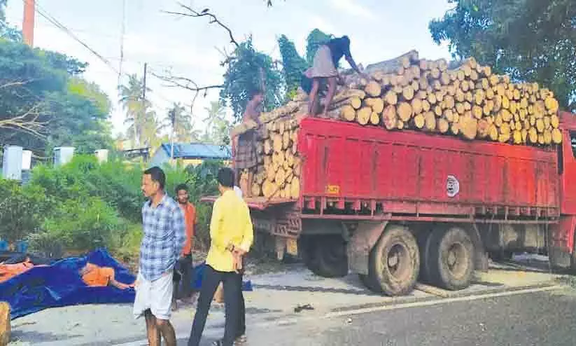 ഫറോക്ക് പഴയപാലത്തിലെ സുരക്ഷ കവചത്തിൽ വീണ്ടും ലോറിയിടിച്ചു