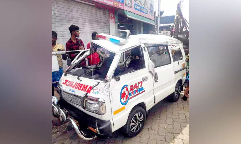 ambulance carrying the patient collided with the car