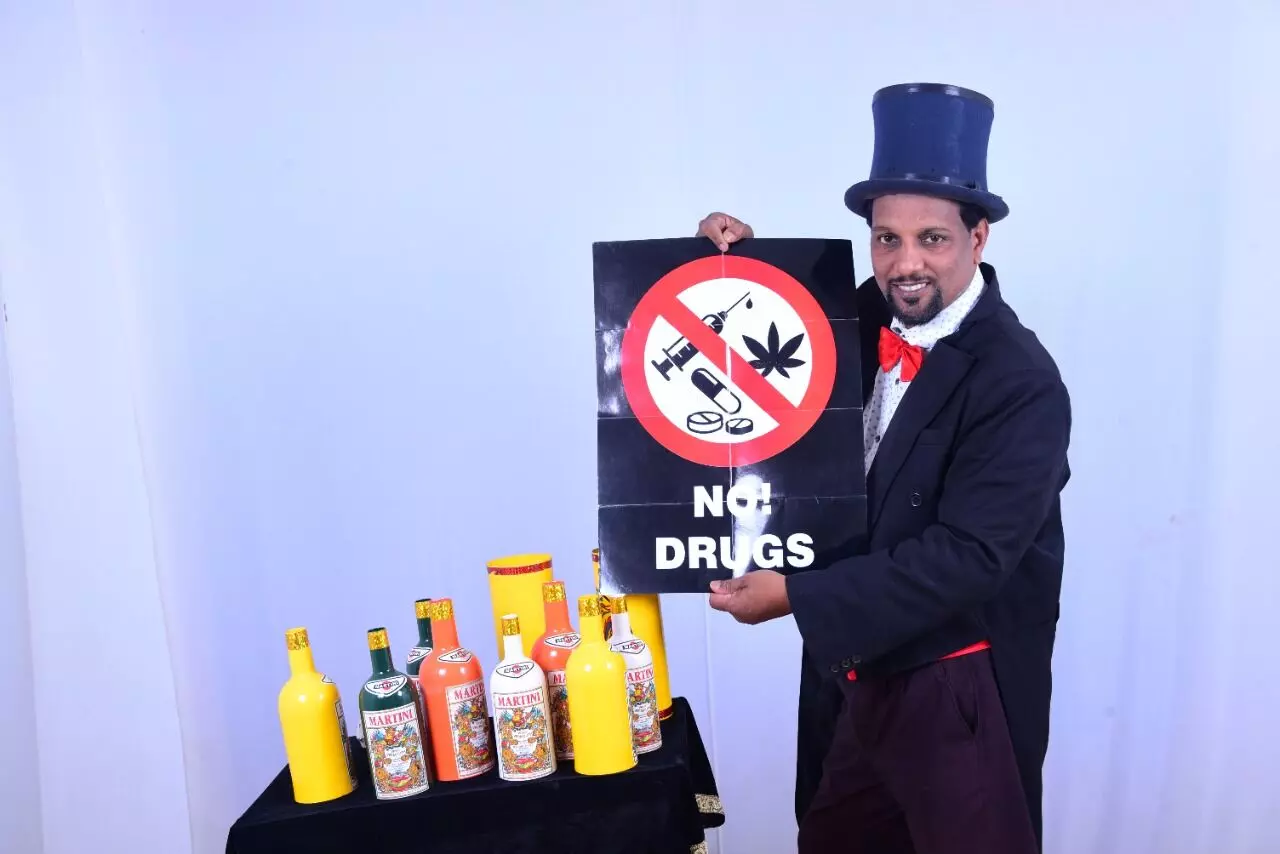 anti drug campaign by magician rajeev memunda