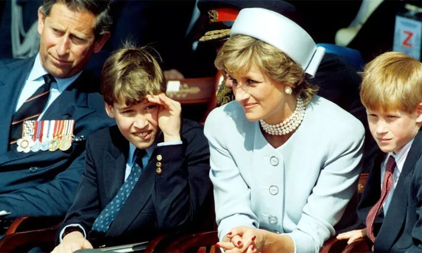 William and Harry with Diana and Charles 