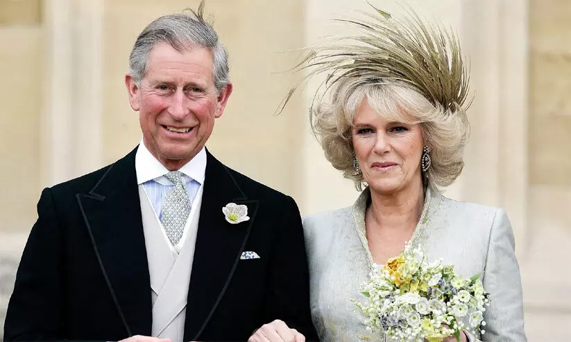 Charles and Camilla at their wedding