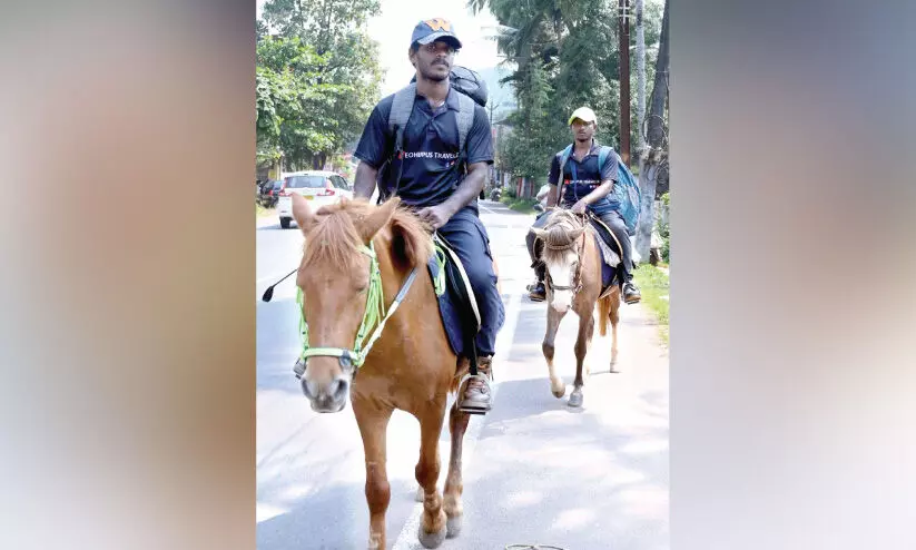 Suhail and Abdurrahman travelling on horse