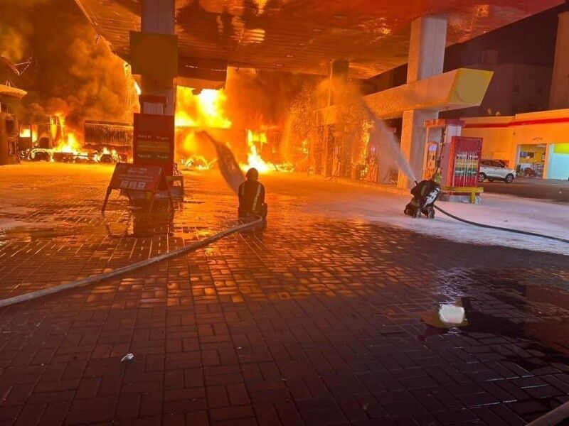 Fire at the petrol pump in Medina;  Two people were injured Fire at the petrol pump in Medina;  Two people were injured