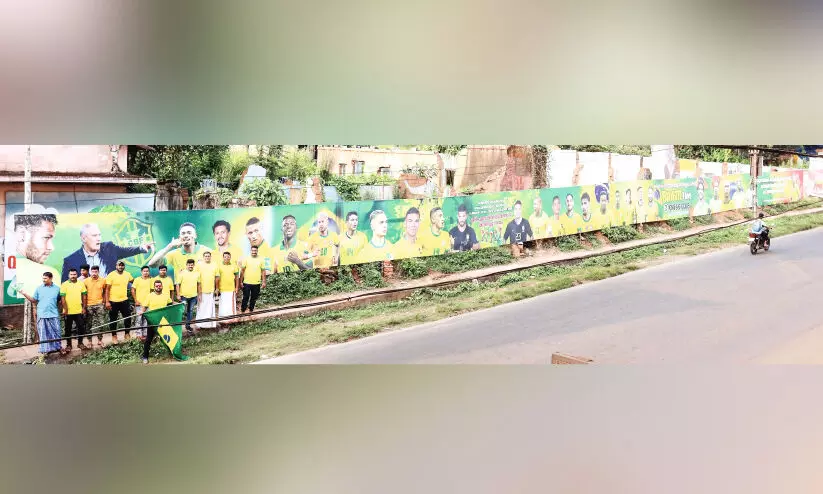 Brazil fans set up huge flux board 187 feet long