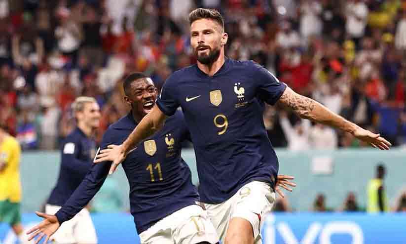 Double goal for Giroud;  France leads 4-1 Rabiot and Giroud in the net;  France is ahead