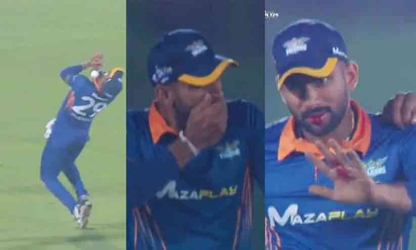 Sri Lankan player lost four teeth while catching Sri Lankan player lost four teeth while catching