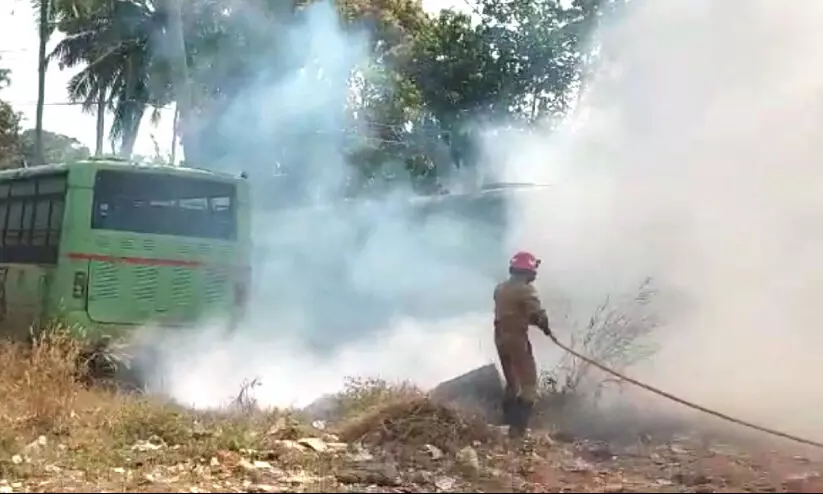 Fire at Attingal KSRTC Depot