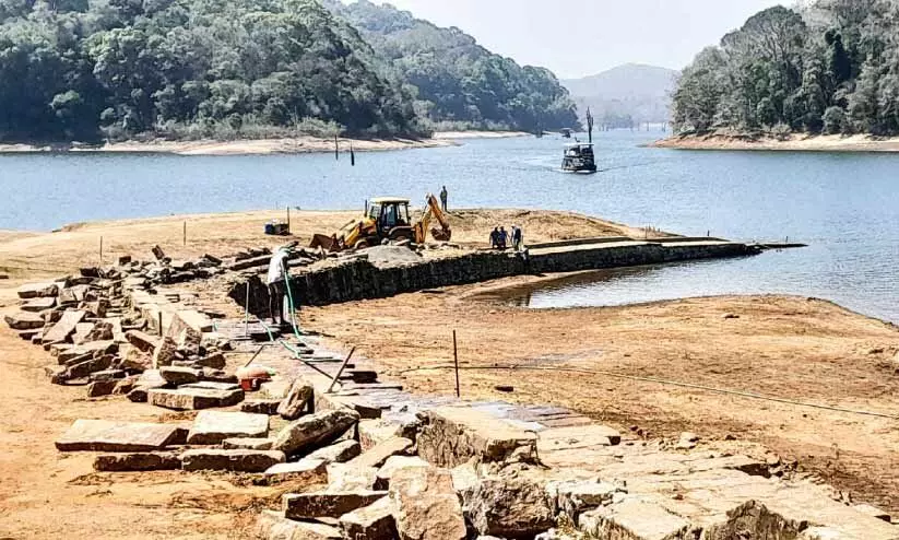 തേക്കടി മുഖം മിനുക്കുന്നു; ബോട്ട്​ലാൻഡിങ്ങിലെ കൽപടവ്​ പൊളിച്ചു