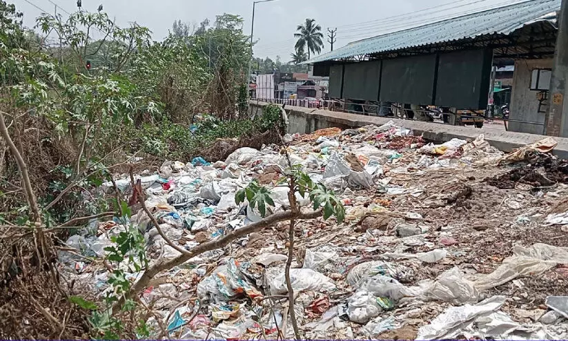 ഭീ​ഷ​ണി​യാ​യി മാ​ലി​ന്യ​ക്കൂ​മ്പാ​രം