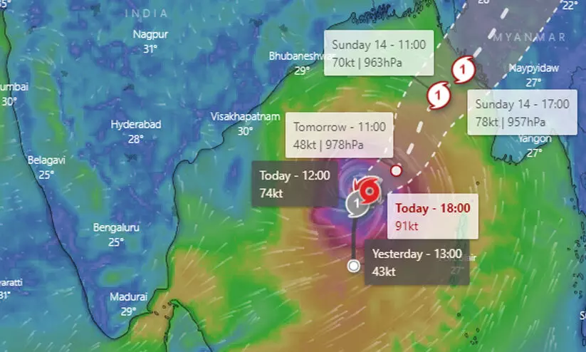 അതിതീവ്ര ചുഴലിക്കാറ്റായി മോക്ക; കേരളത്തിൽ ഒറ്റപ്പെട്ട മഴക്ക് സാധ്യത