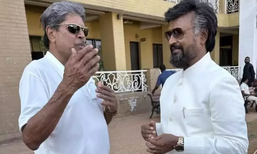 Thalaivar Rajinikanth Shares  Iconic  Pic With Cricket Legend Kapil Dev