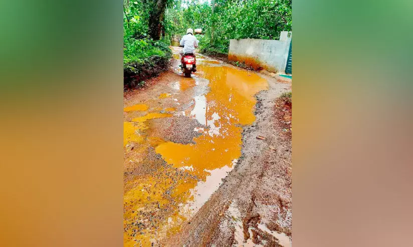 തി​രു​മാ​ല​ക്ക​ണ്ടി റോ​ഡ്  ശോ​ച്യാ​വ​സ്ഥ​യി​ൽ: യാ​ത്ര ദു​ഷ്ക​രം