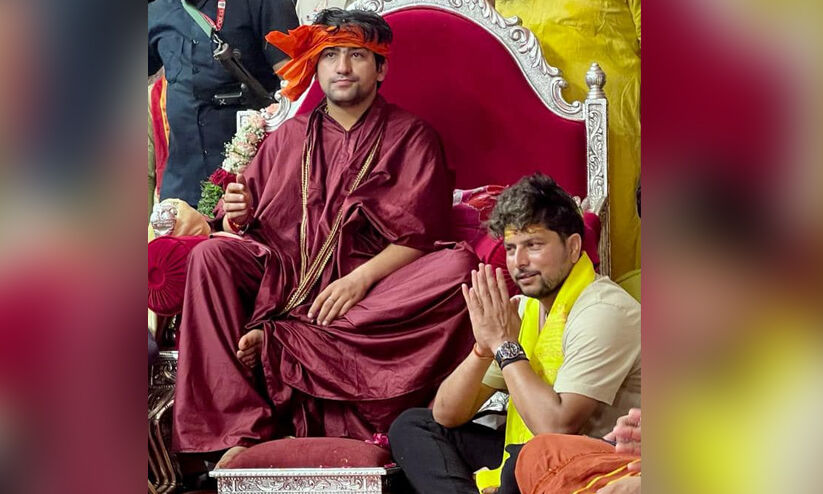 Kuldeep Yadav Seeks Blessings from Controversial Godfather Dhirendra Shastri