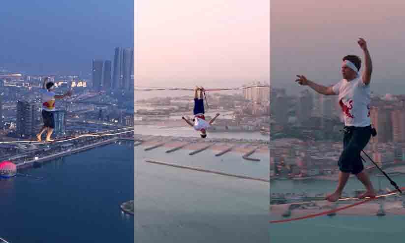 Jan Roos Sets New Record with Adventurous Slackline Walk on Katara Tower