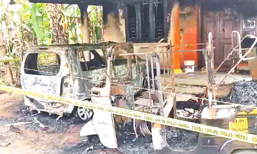 Vehicles were burnt