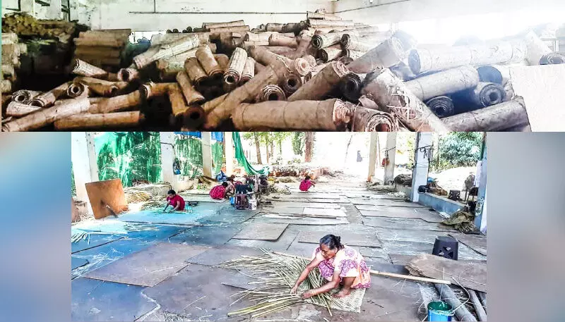 ദു​രി​തം നെ​യ്​​തെ​ടു​ത്ത്​ ഈ​റ്റ​ത്തൊ​ഴി​ലാ​ളി​ക​ൾ