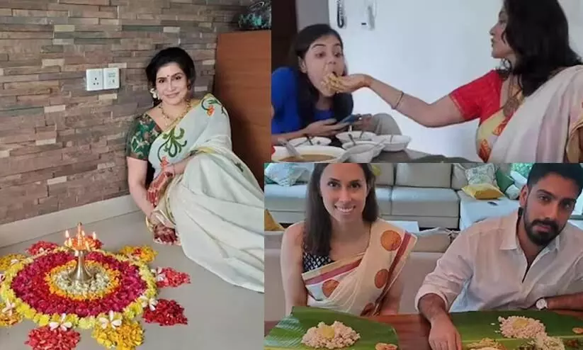 Lissy Lakshmi Celebrate Onam  With Kalyani And  sidharth