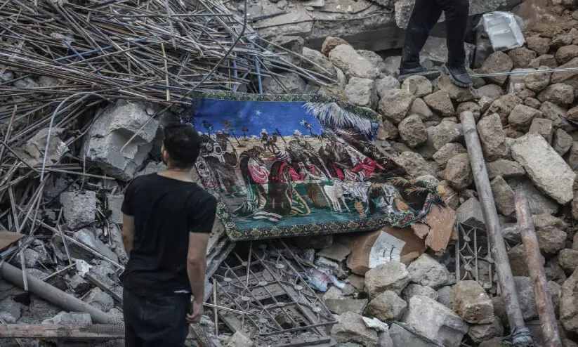 St. Porphyrios Greek Orthodox Church in Gaza, destroyed by Israeli attack