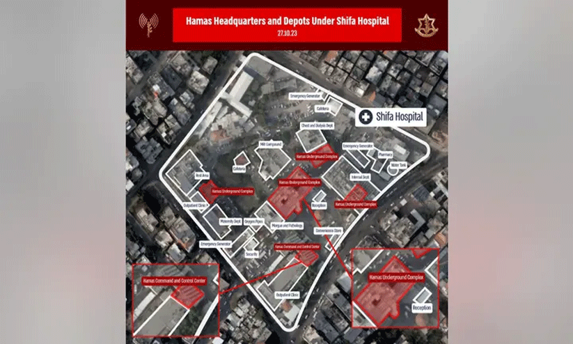 അൽ ശിഫ ആശുപത്രിക്ക് അടിയിൽ ഹമാസ് തുരങ്കമെന്ന് ഇസ്രായേൽ; ആരോപണം കള്ളമെന്ന് ഹമാസ്