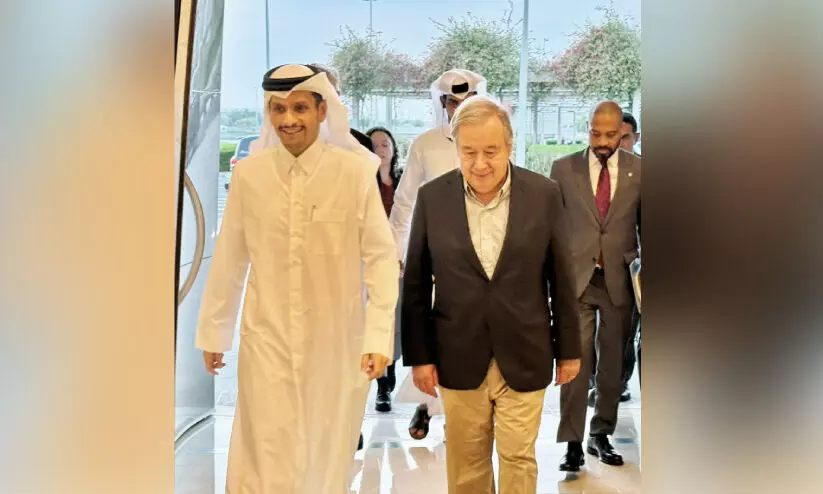 UN Secretary General Antonio, who arrived in Doha