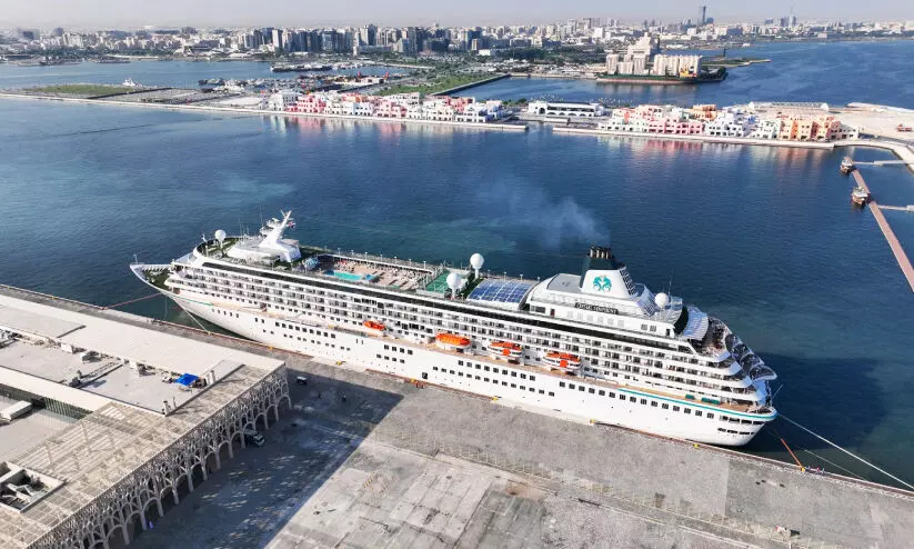 Crystal Symphony cruise ship docked in Doha