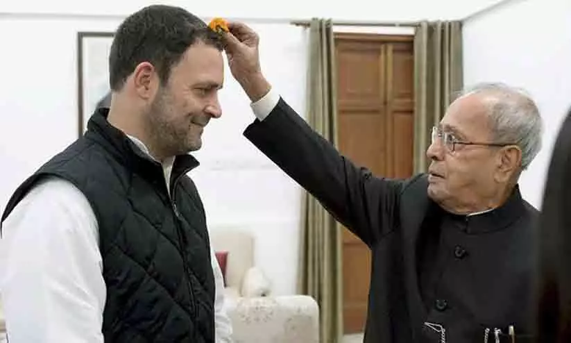 Rahul Gandhi and Pranab Mukherjee