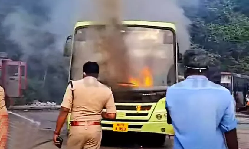 ksrtc bus fire