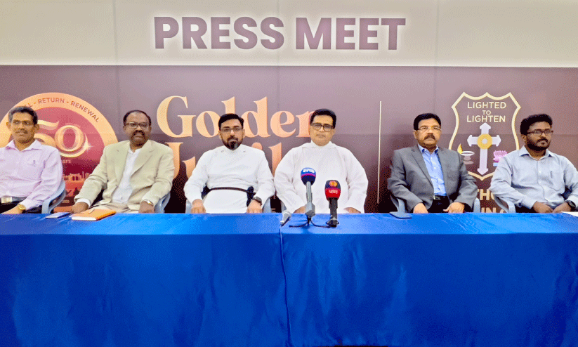 press meet explaining Marthoma church Oman parish golden jubilee celebration