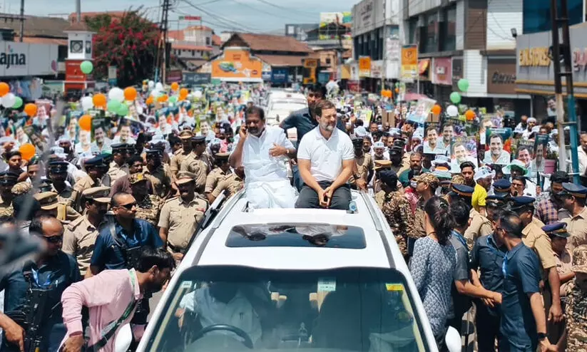 ജനകീയ പ്രശ്നങ്ങൾ ഉയർത്തി രാഹുലിന്റെ റോഡ് ഷോ; ഇൻഡ്യ സഖ്യം വന്നാൽ കർഷകരുടെ കടം എഴുതിത്തള്ളും