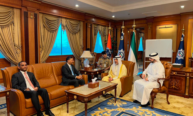 Indian ambassador and Kuwait deputy prime minister in meeting