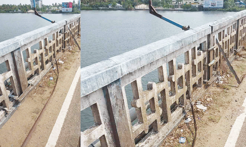 A step towards disaster is a rotten pipe in Pullut Bridge