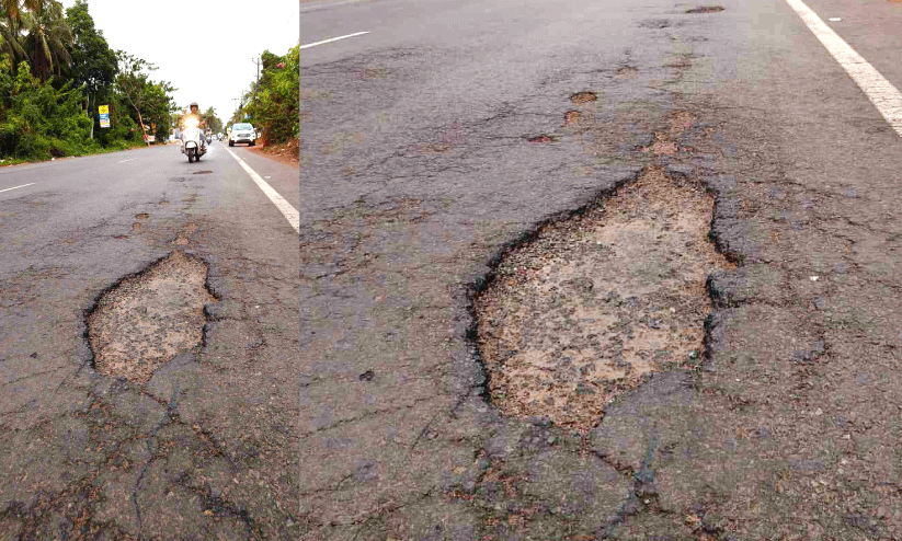 Pilathara-Papinissery KSTP Road; Declaration only; There is no action to plug the potholes