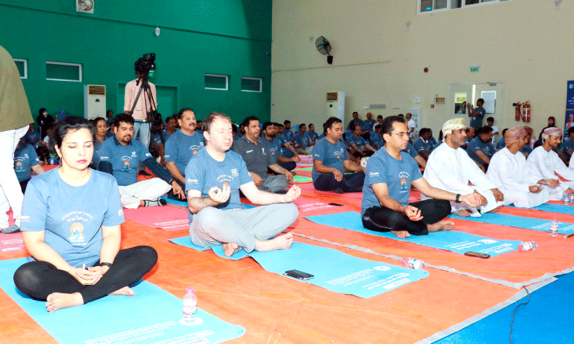 Indian Embassy in Muscat organized yoga