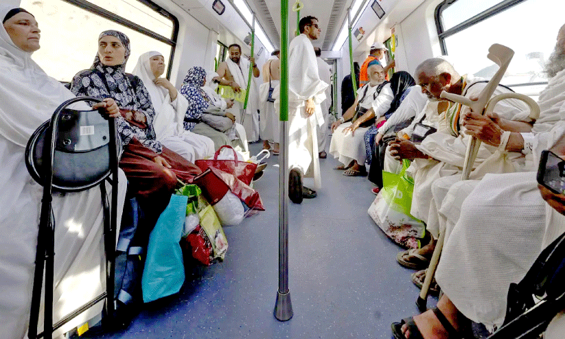 Hajj Pilgrims in Mashair train