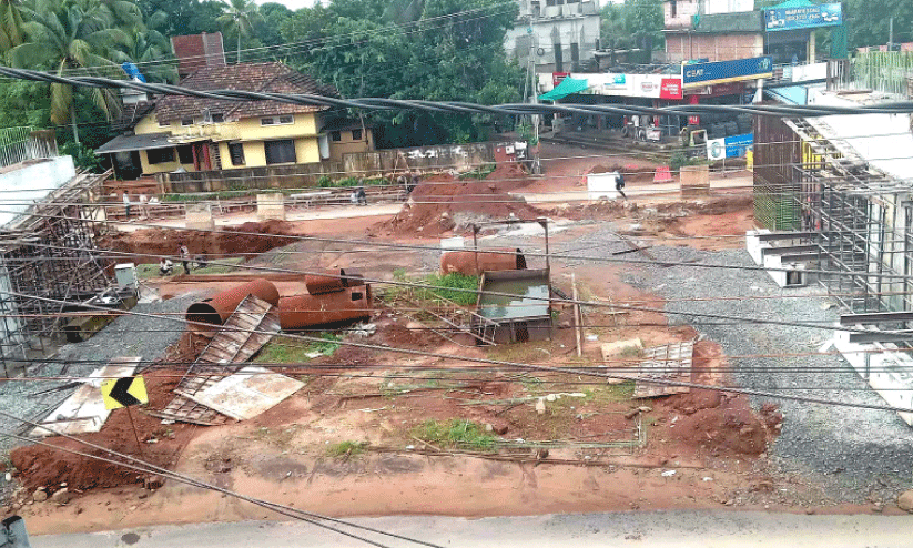 Under construction progressing on national highway