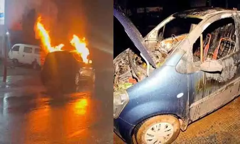 car caught fire in malappuram